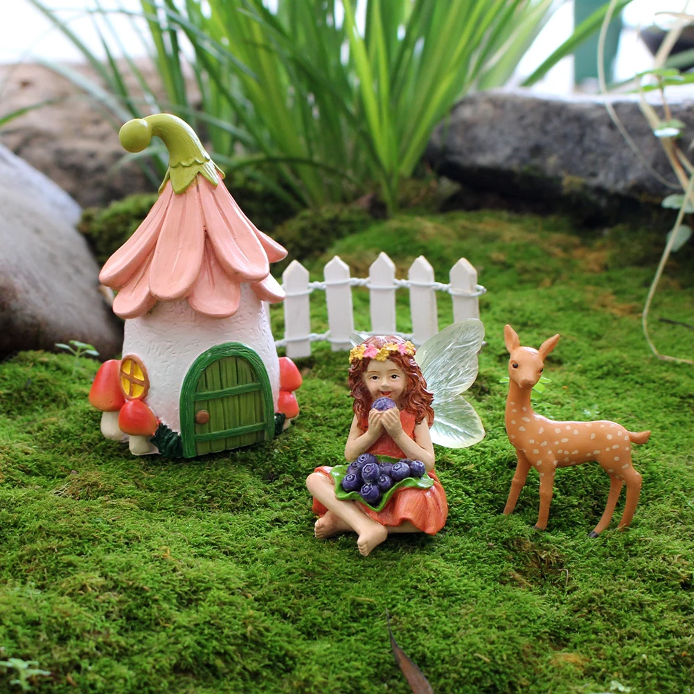 

1Set Resin Animal Fairy Ornaments Realistic Garden Sculpture Home Decor Desktop Decoration for Living Room Office Mall Holiday