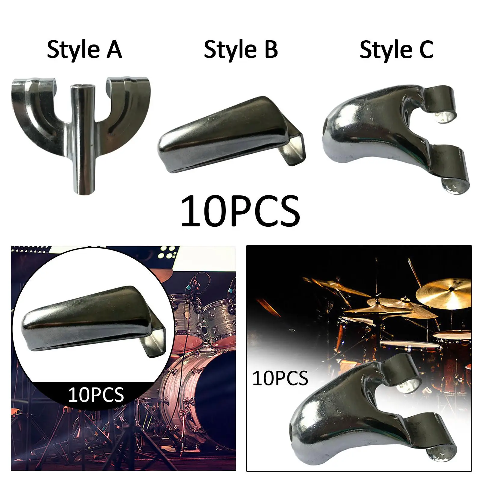 

10 Pieces Bass Drum Claws Metal Drum Mount Repair Accessory Tool Hardware Repair Replacement Bass Drum Set Percussion Claw Hooks