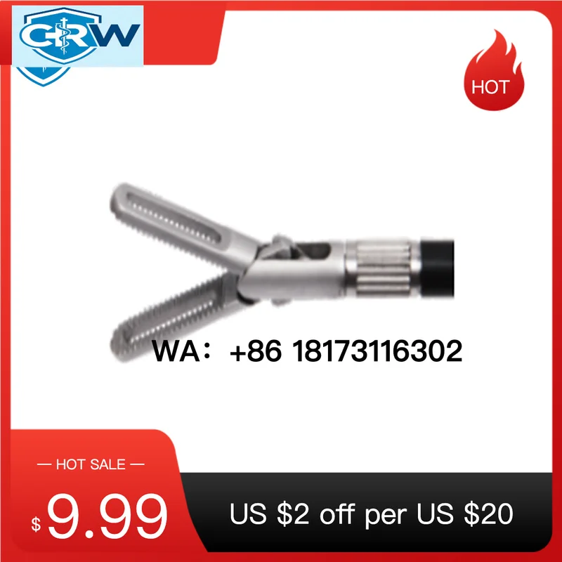 CRW Professional Curved Double-Action Articulating Clinch Grasper