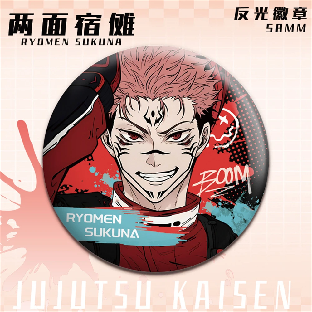 Аниме Jujutsu Kaisen Satoru Gojo Fushiguro Toji Ryomen Sukuna Choso Косплей Костюм Значок Булавка SPTE Жесть Брошь Аксессуары