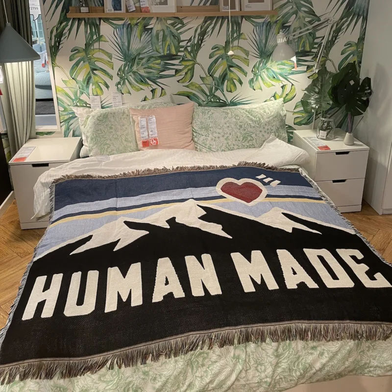 Human Made Throw Blanket Duck Tiger Snow Peak Picnic Blanket Cotton Sofa Cover Bed Sheet Tapestry Blankets For Beds Home Decor