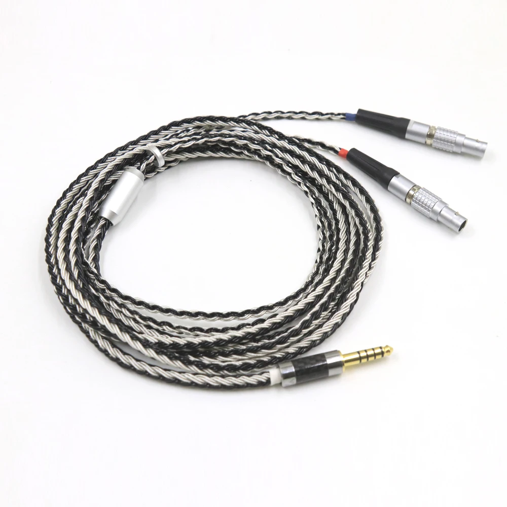 HIFI Black White Mix Balanced 2.5 4.4 6.5 XLR Headphone Upgrade Replace Cable For Focal Utopia ELEAR Earphone