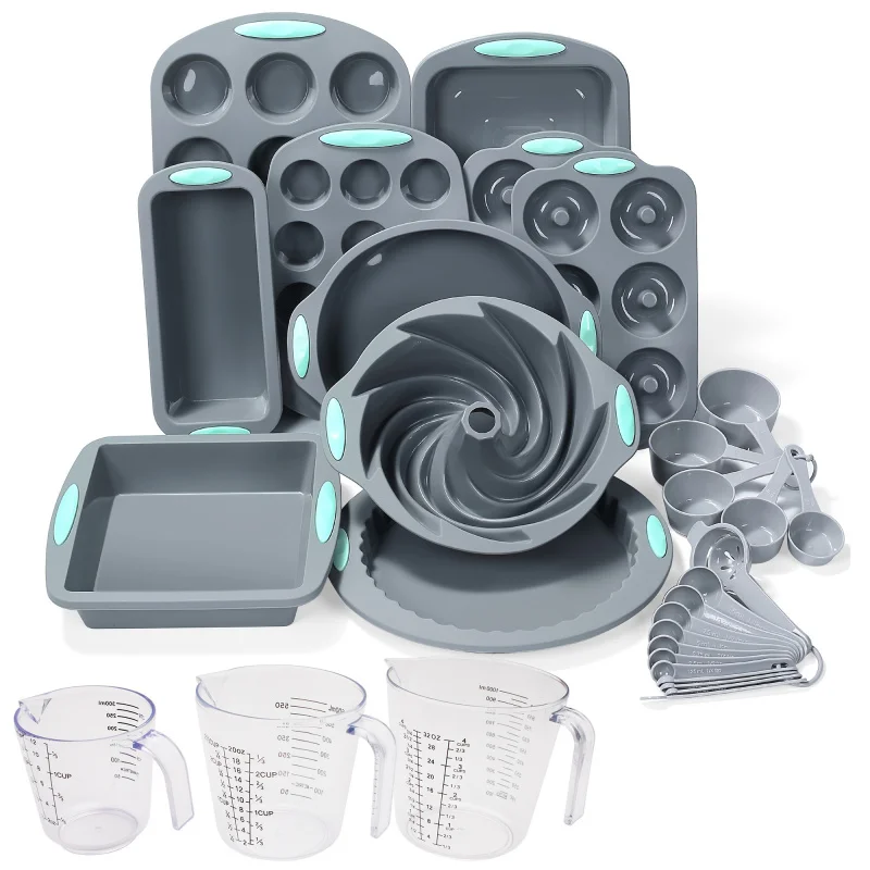 45-piece set of silicone non-stick baking kits, multi-functional molds.