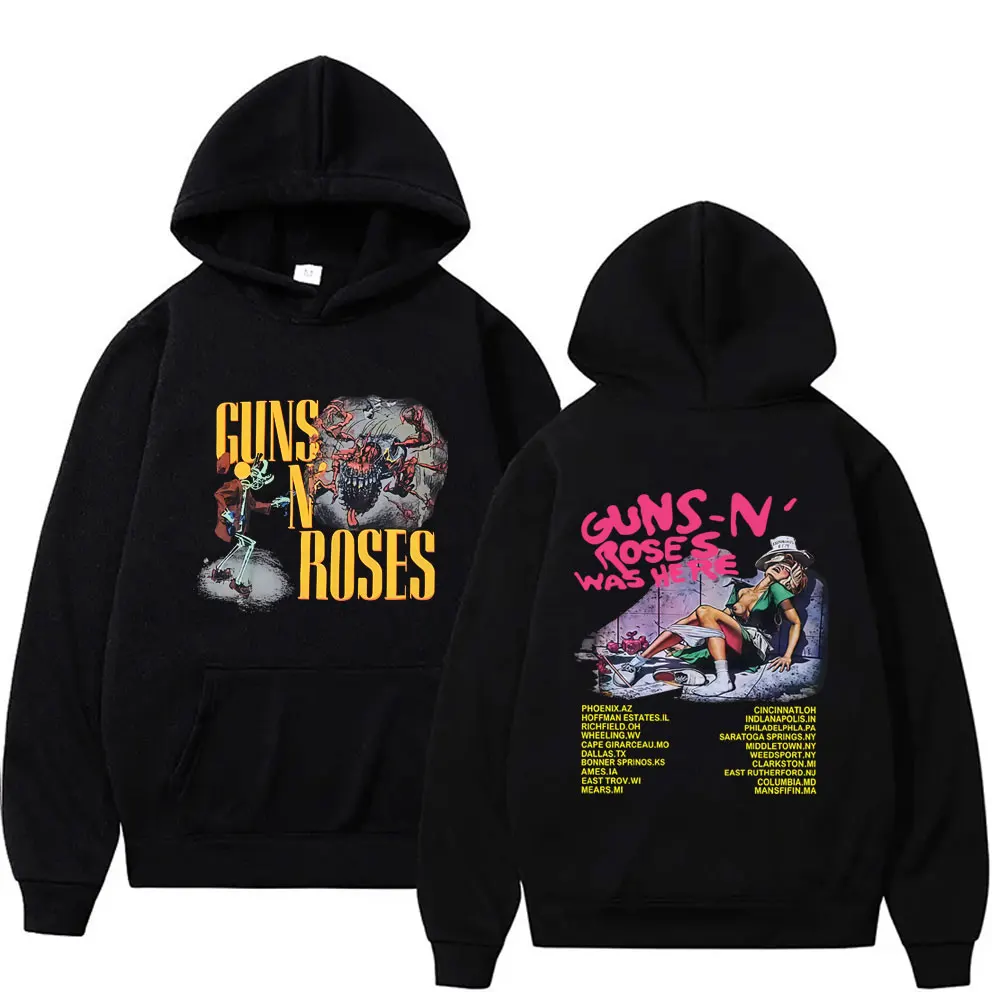 

Gun N Rose Rock Band Hoodie Classic Here 1980 Tour Pullover Hoodies Men's Women's Clothing Fashion Hip Hop Oversized Sweatshirt