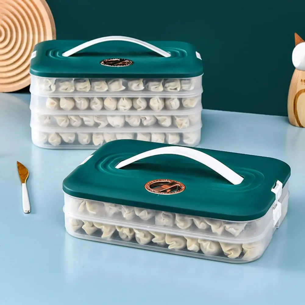 Dumpling Storage Container Nested Storage Box Sturdy Handle Dumpling Storage Box for Home Picnics Parties Multi-layer Food