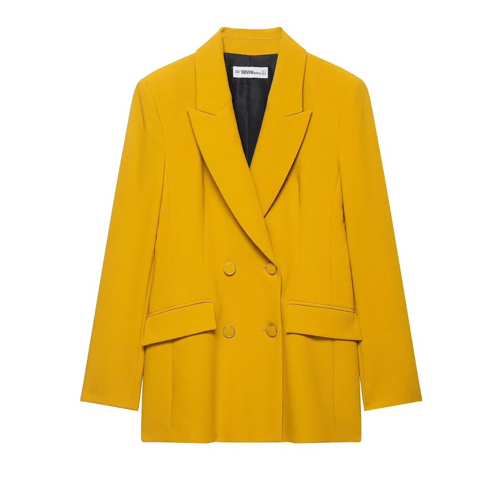 

2025 New Women's Clothing European and American Style Fashion Temperament Trendy Shoulder Pad Double-Breasted Jacket