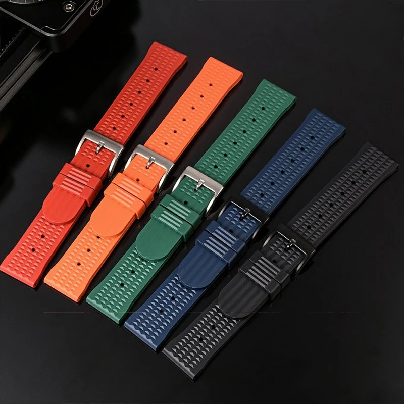 20mm 22mm Silicone Rubber Watch Strap For Seiko PROSPEX SLA017J1 SLA037J1 SLA039J1 Waffle Diver Bracelet Universal Sports bands