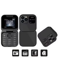 i16 Pro MIni Fold Mobile Phone 2G GSM Dual SIM Card Speed Dial Video Player Magic Voice 3.5mm Jack FM Small Flip CellphoneDual S