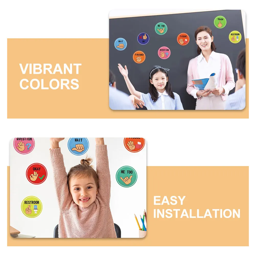 1 set Vibrant Hand Signal Posters Nonverbal Communication Visual Cues For Bulletin Board Decor Elementary School