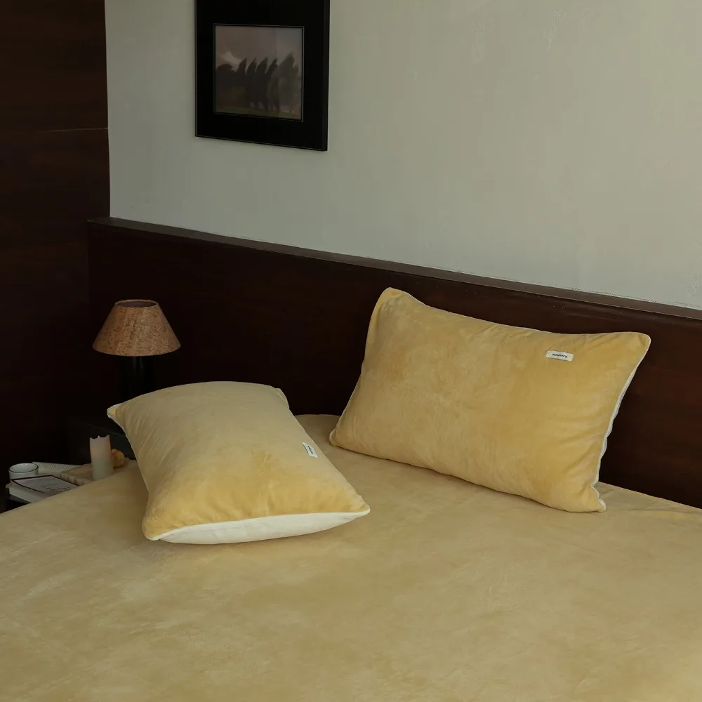 

2PCS 48x74cm Milk Velvet Pillowcase Soft Comfortable Pillowcase Cover Solid Color Breathable Pillow Case Autumn and Winter