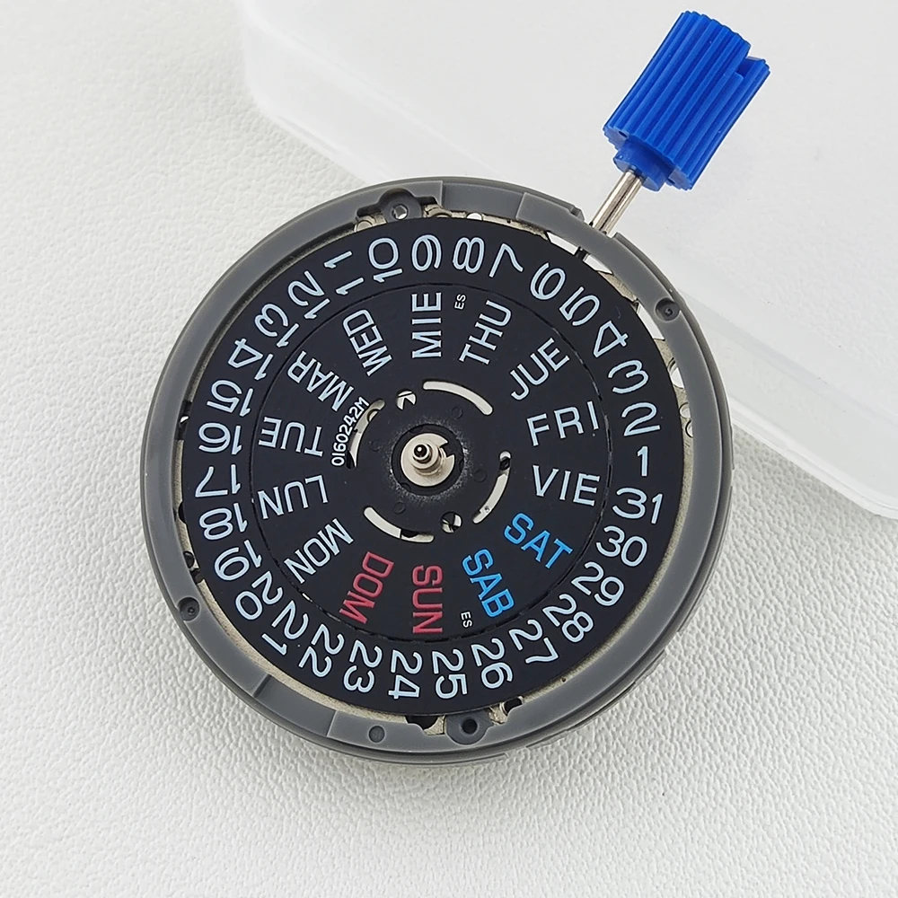 

nh36 Movement Watch Movement 4.2 o'clock Original Japanese NH36 Movement English Dual Black Calendar Watch Accessories