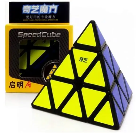 CuberSpeed QiYi Qiming Pyraminxed Stickerless Magic Cube MoFangGe Qiming Pyramid Stickerless Speed Cube jelly