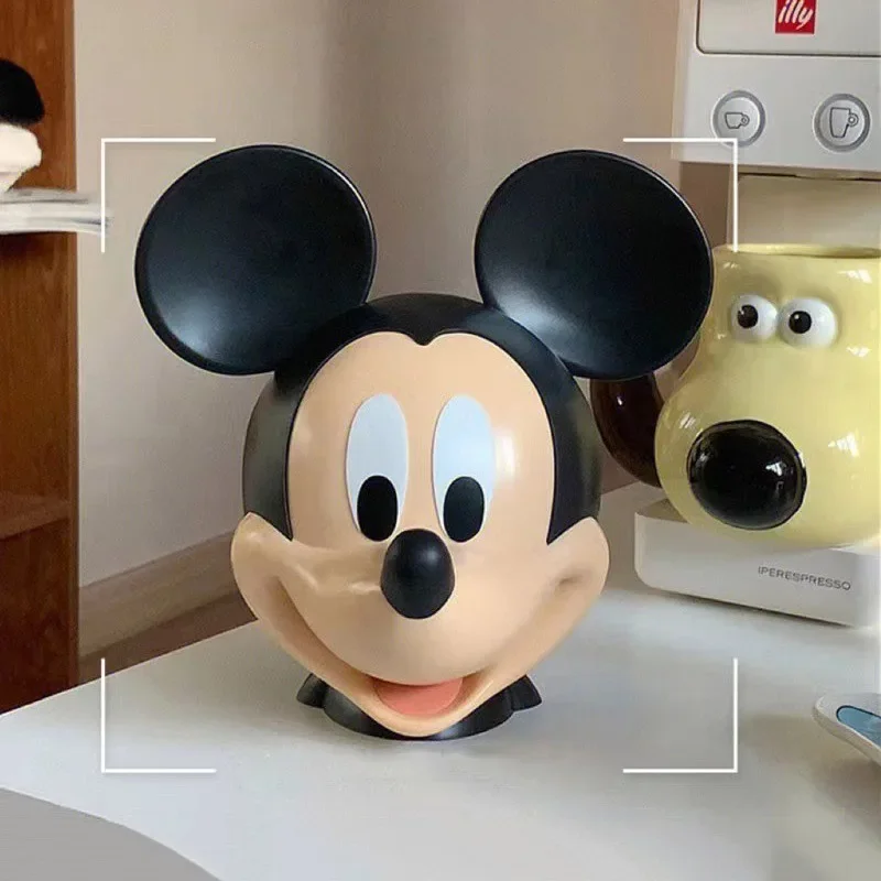 Cartoon Mickey Mouse Child PVC Saving Pot Action Figure Mickey Donald Duck Model Doll Coin Piggy Bank Anime Ornaments Change Jar