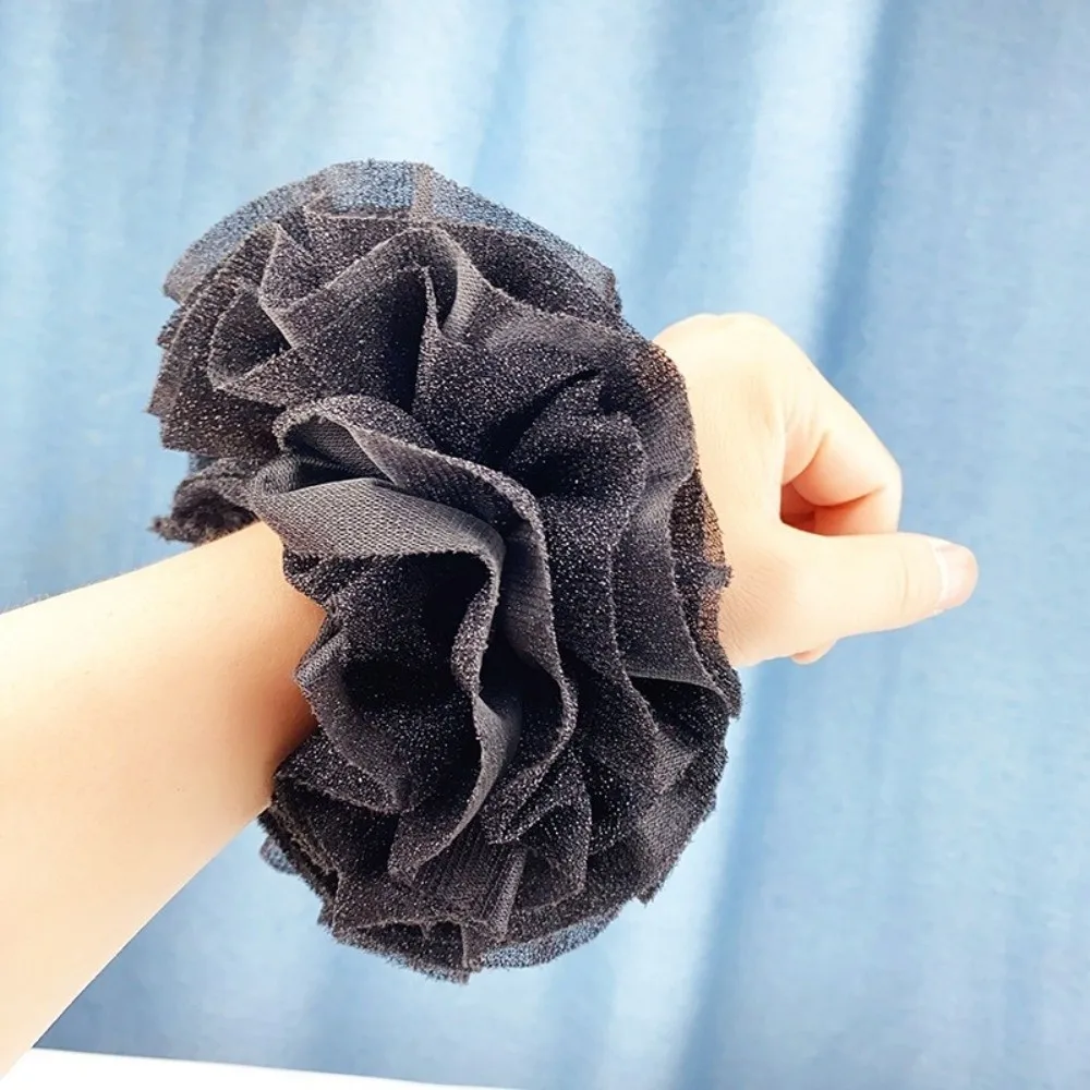 Headwear Oversize Scrunchies Fabric Art Elastic Elastic Rubber Bands Golden Velvet Elastic Shiny Velvet Fabric Hair Ring Hair view 4