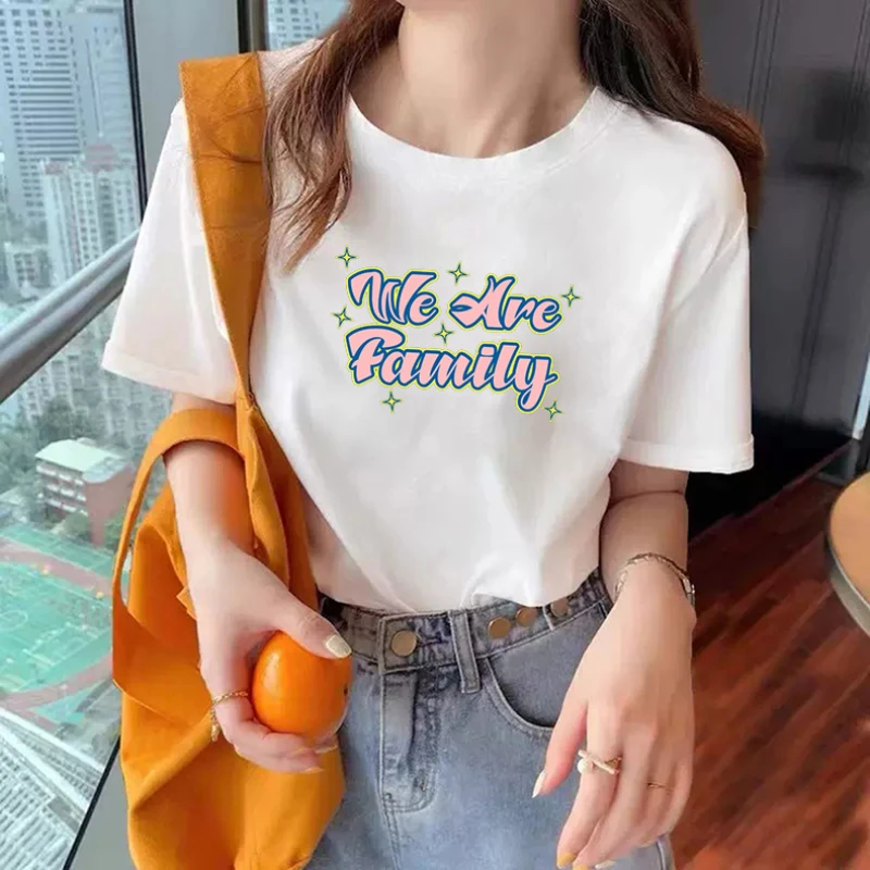 Summer New Letter Graphic Printing Women T-shirts Fashion Streetwear Casual Loose Oversize O-neck Couple Short Sleeve Tops