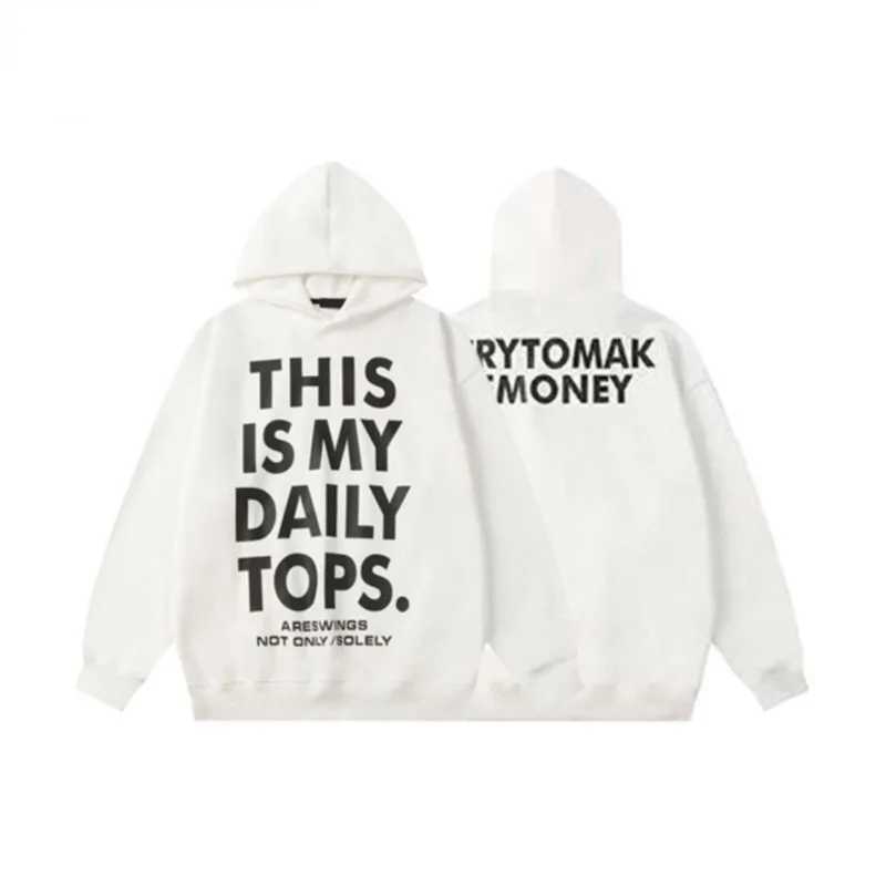 Bluza dla par Streetwear Modna Luźna z napisami w stylu lazy i wygodna Bluza z długim rękawem Jesienno-zimowa Odzież