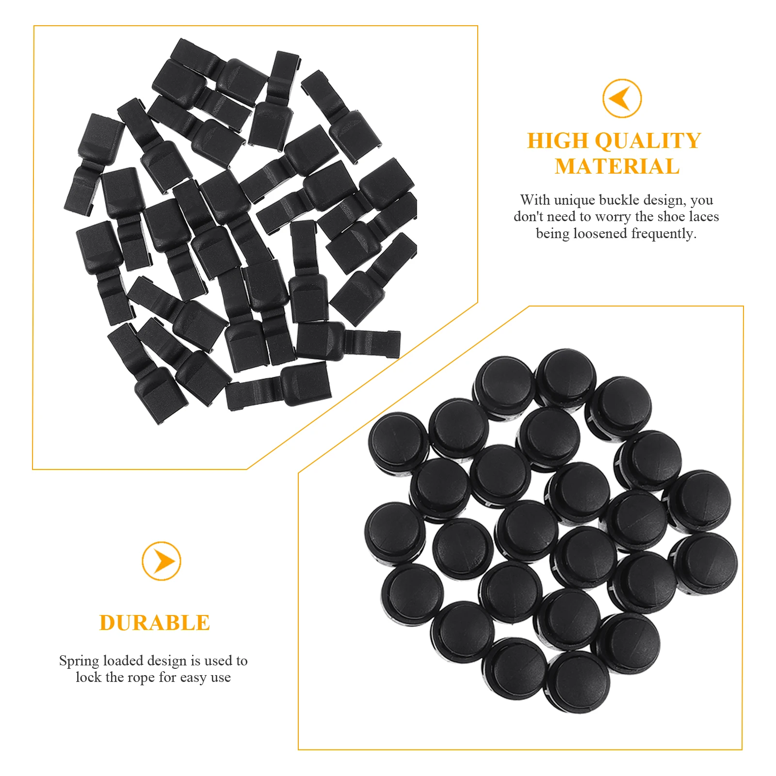 

1Set Shoelace Lock Buckles Tail Clips Mini Lightweight Plastic Shoelace Buckle Connectors Anti-Loosen Clips for Running Shoes