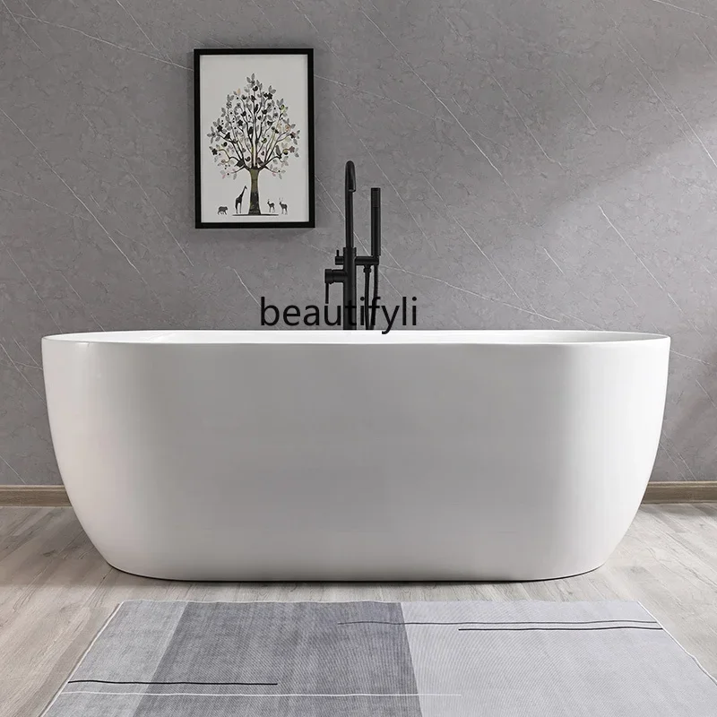 

ff Hotel Thin Edge Oval Princess Bathtub Acrylic Adult Independent Integrated Household Bath