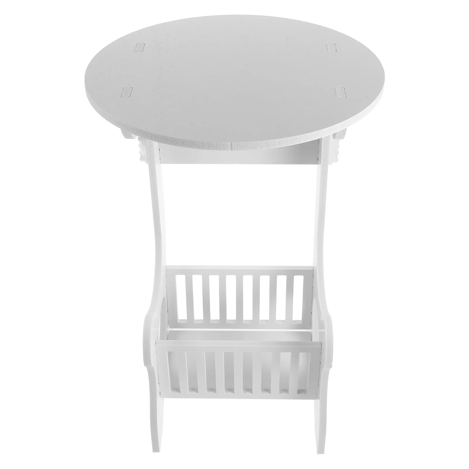 

Small Round End Table Multipurpose Coffee Bedside Table for Living Room Bedroom Balcony White Storage Laundry Room Shelf