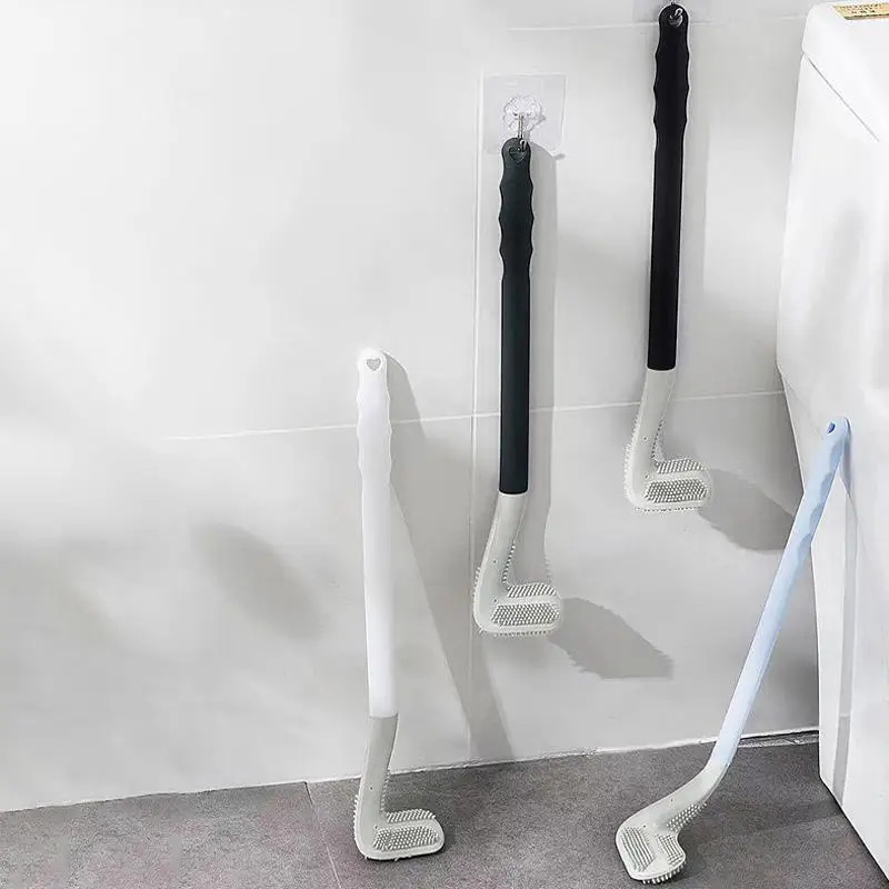 1pc Golf typ silikon kein toten winkel lange griff wc-bürste haushalt bad reinigung wc-bürste