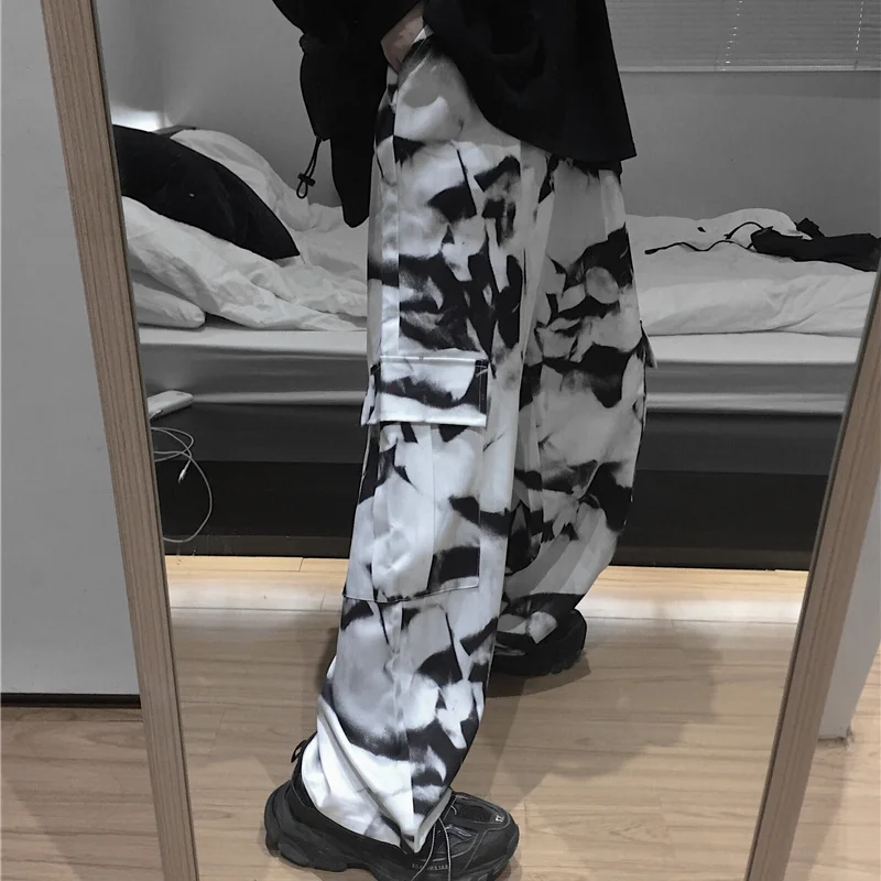 Pantaloni da lavoro Y 2k ragazze stile Harajuku pantaloni a gamba larga pantaloni Cargo larghi Hip Hop pantaloni bianchi gotici femminili estetici 2000s