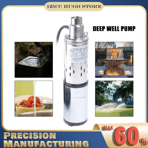 Pompe à eau de puits profond 280W panneau solaire alimenté 48V DC pompe à eau Submersible pompe à eau de forage