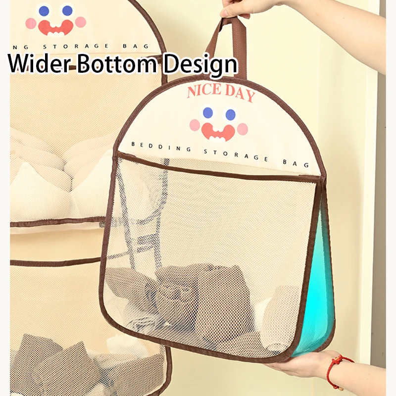 Double Layer Underwear Storage Bag,New Wall Hanging Breathable Mesh Bags with Hook for Socks Toy,Multi-Purpose Closet Organizer