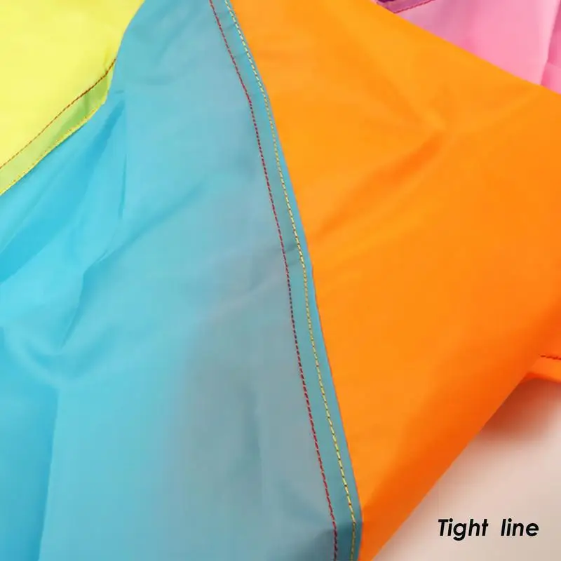 Rainbow Parachute For Kids Sports Development Outdoor Rainbow Umbrella Parachute Toy School Group Activity Puzzle Game