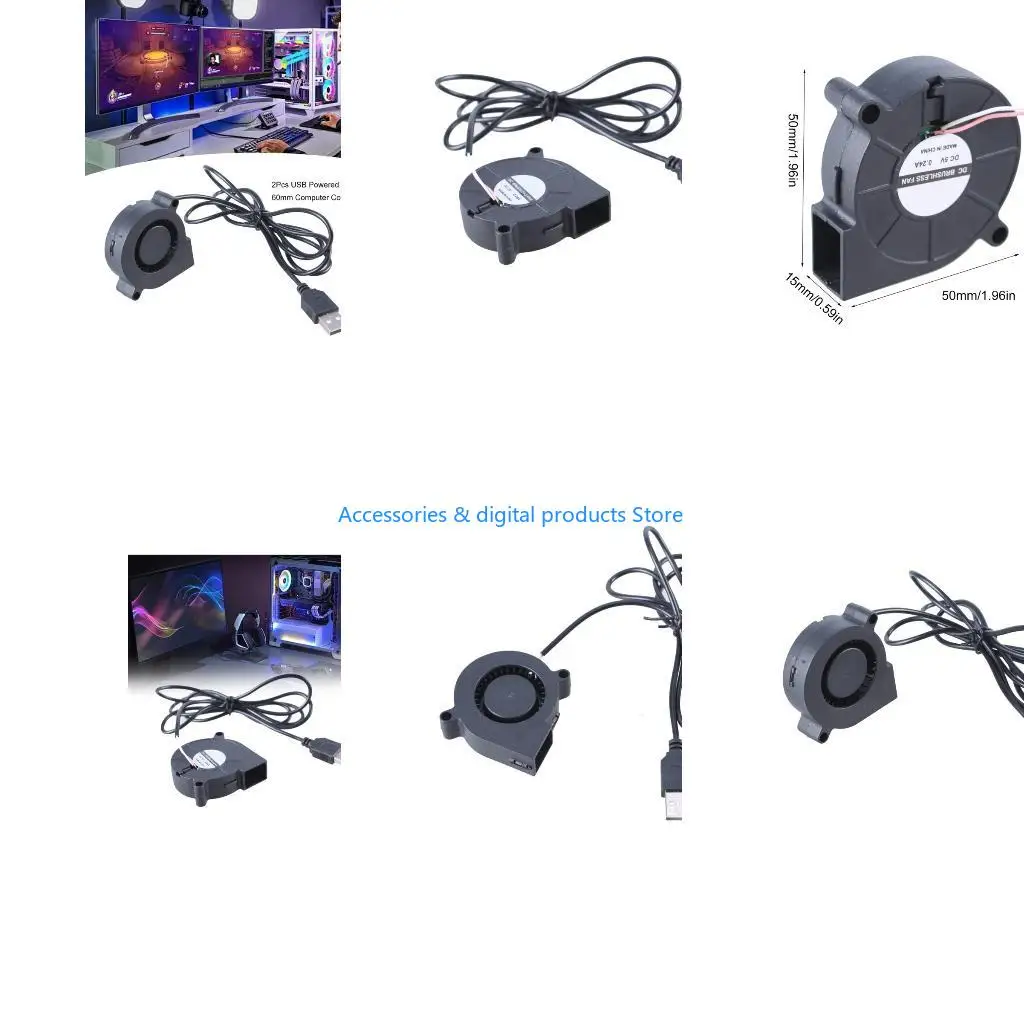 77JD 50mm USB Brushless Fan DC5V Centrifugal Cooling Fan USB Blower Fan DC5V Brushless Fan for Enhanced Computer Cooling