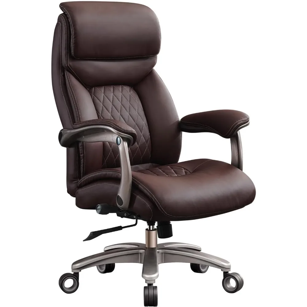 

Большое и высокое офисное кресло с широким подлокотником, исполнительное кресло из искусственной кожи 600 фунтов, регулируемая поясничная поддержка, 3-дюймовое двойное пространство