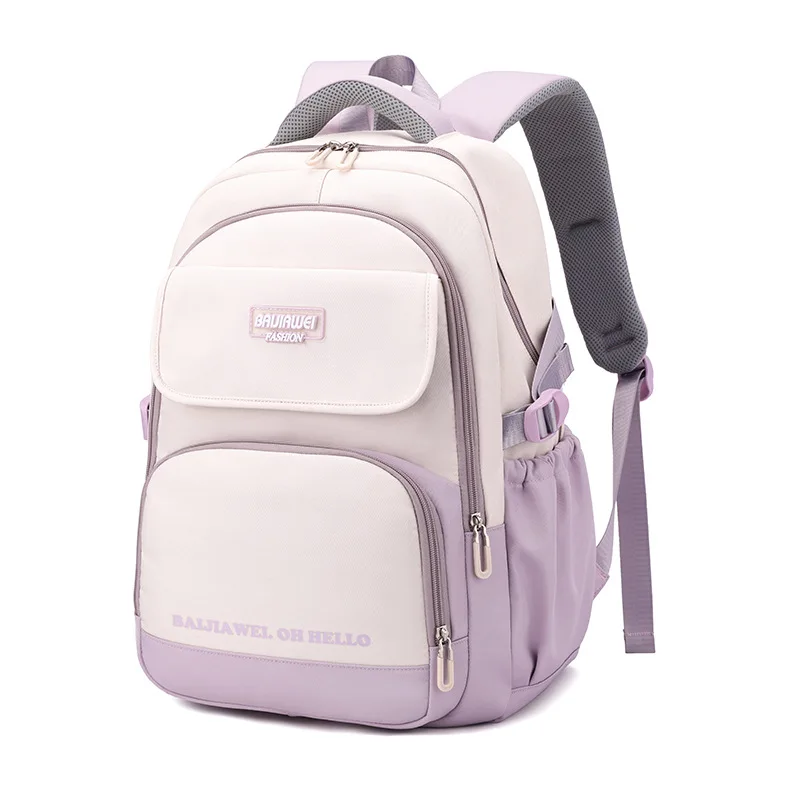 BAIJIAWEI brand Middle school students' lightweight backpacks for teenage girls Large capacity multi pocket children school bag