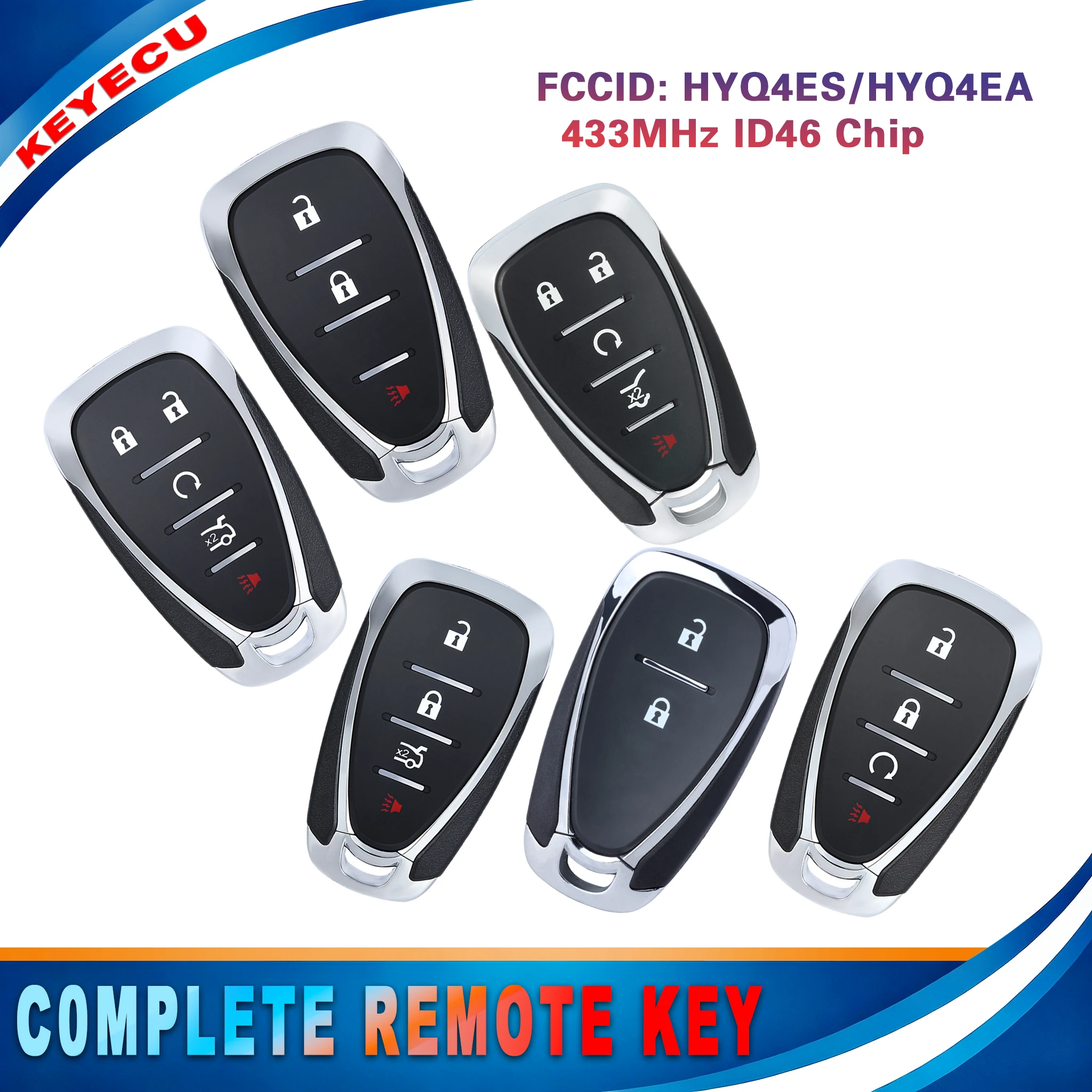 HYQ4ES HYQ4EA for Chevrolet Camaro Malibu Equinox Traverse Blazer Trailblazer 2016-2023 Smart Proximity Key Fob 433MHz ID46