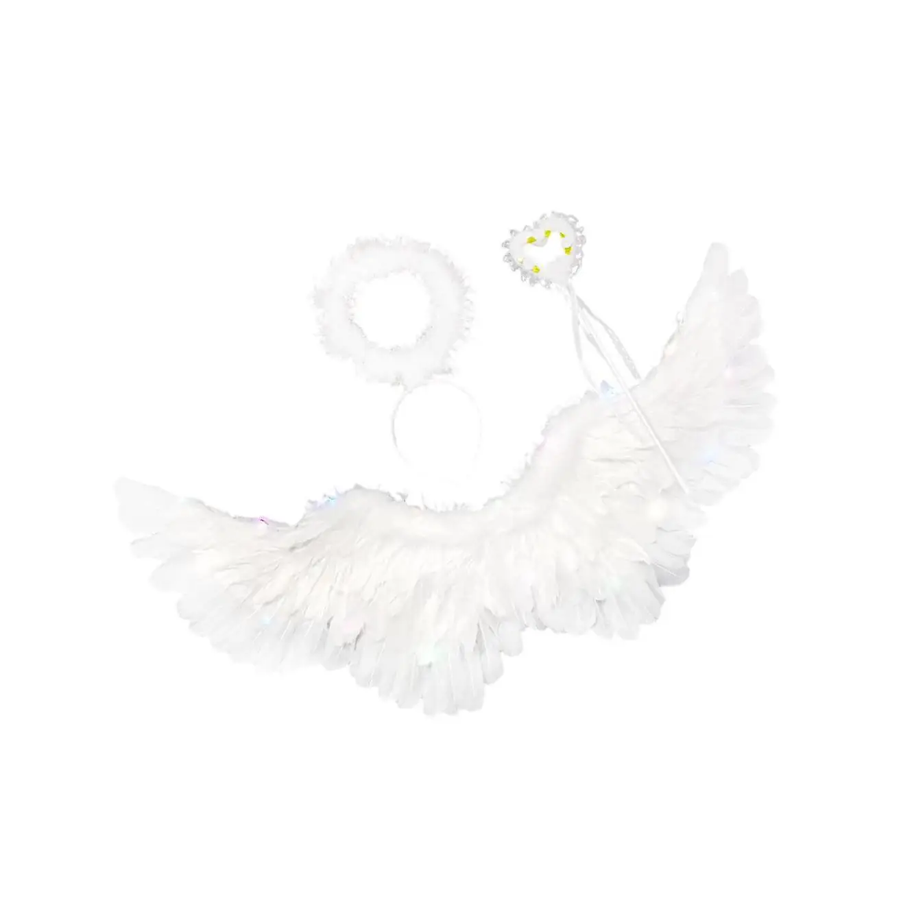 

Angel Costume Feather Wing with Straps Halloween Christmas Angel White 45x35cm