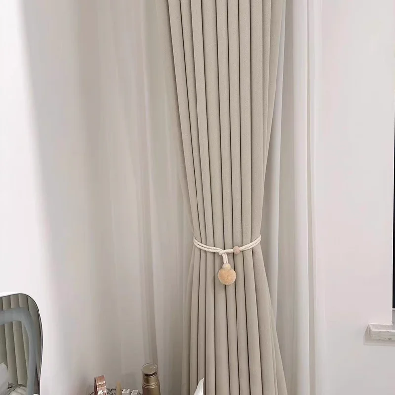 2pc 양모 공 커튼 스트랩 커튼 스트랩 커튼 스트랩 커튼 매달려 공 조절 커튼 스트랩