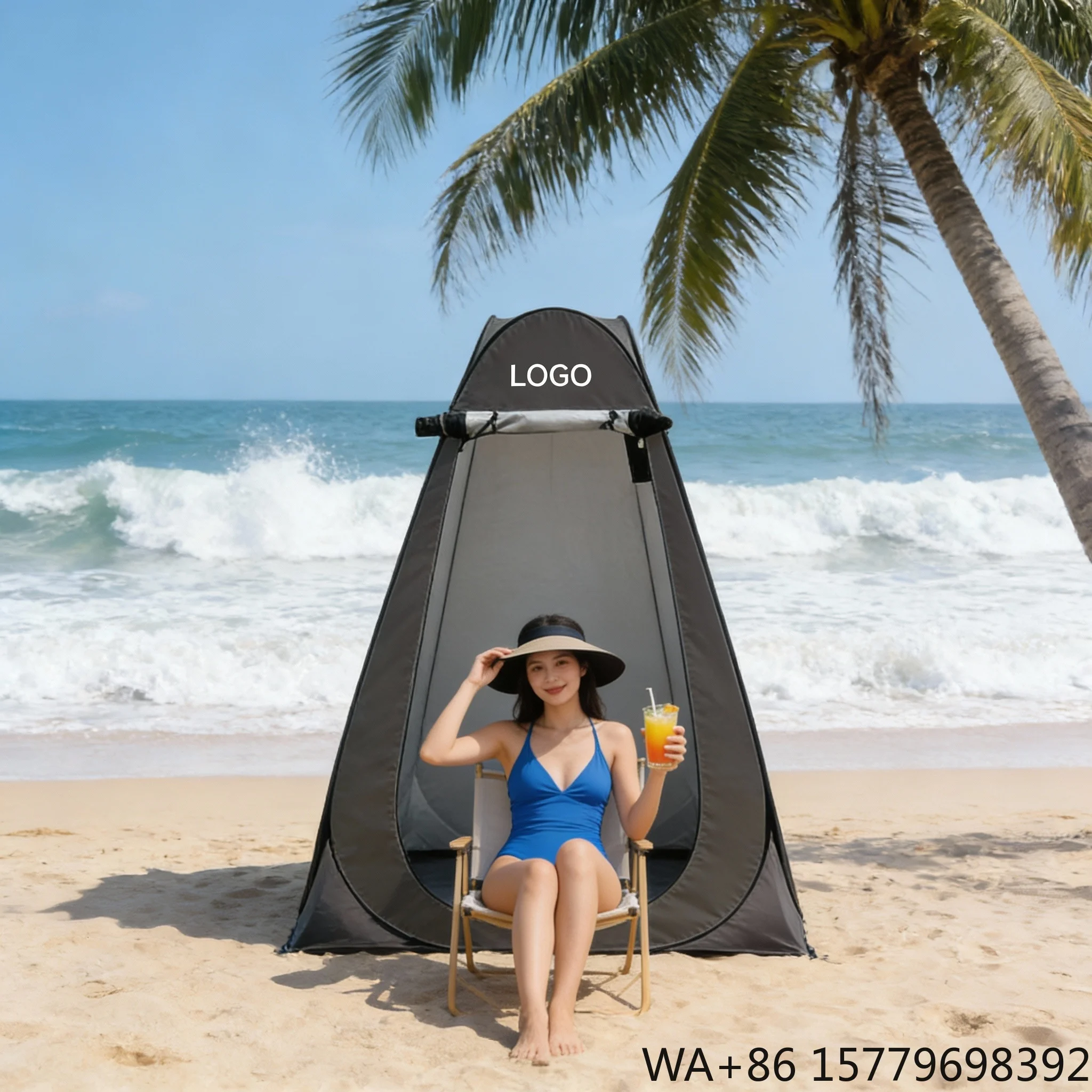 Outdoor Durable Lightweight Portable Privacy Instant Shower Tent Window Pop-Up Design Four-Season UV-Resistant Easy Install