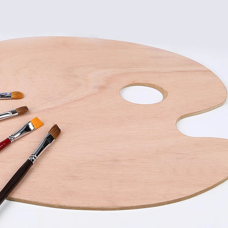 1 Pcs Wooden Oval Palette,Acrylic Palette,Fine Arts Oil Painting Palette,Gouache Acrylic Painting Palette HH-03