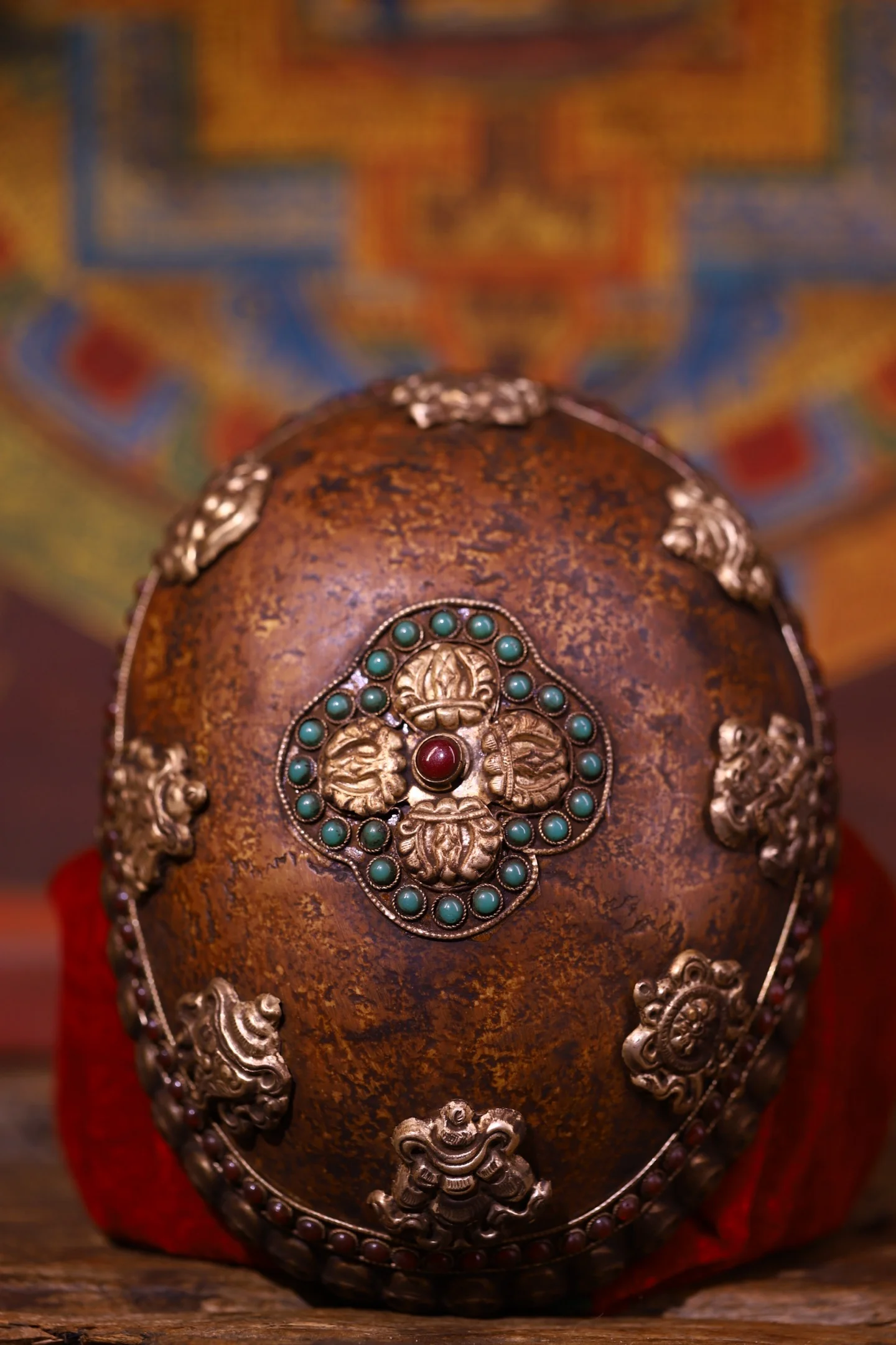 Old Kabala Bowl Lucky Eight Treasures Pattern Vajra Gabala wine glass sacrificial vessel Worship Hall Town house Exorcism