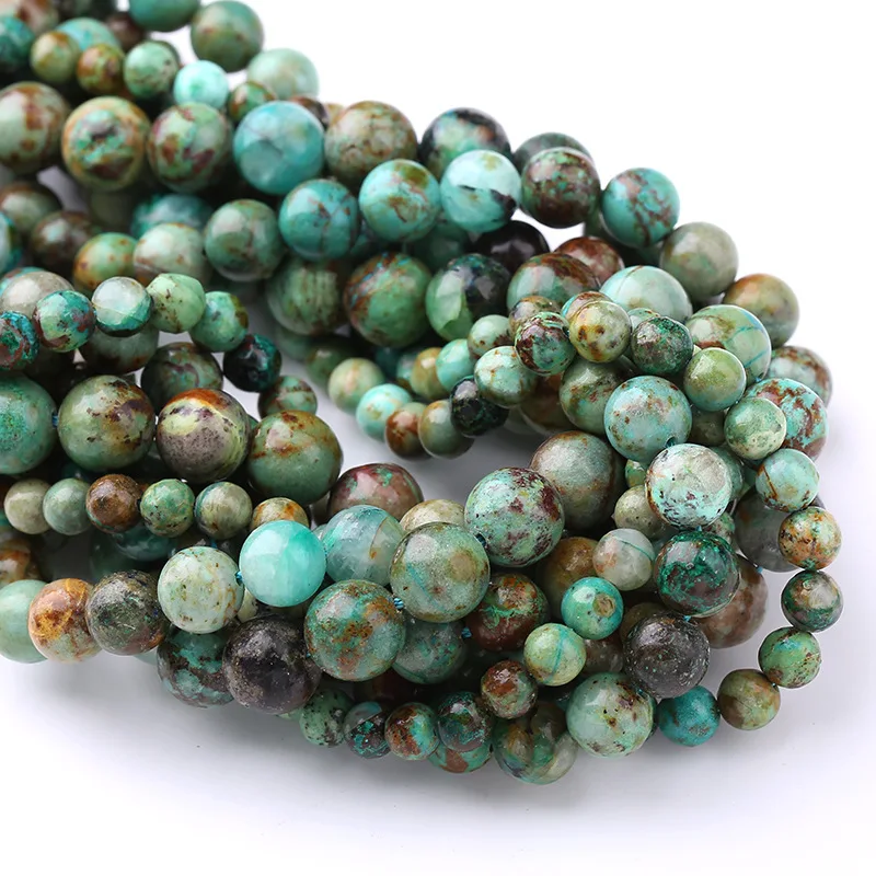 Factory Price Natural Stone African Turquoises Round Loose Beads 15''  4 6 8 10 mm For Jewelry Making DIY Bracelet Accessories image 3
