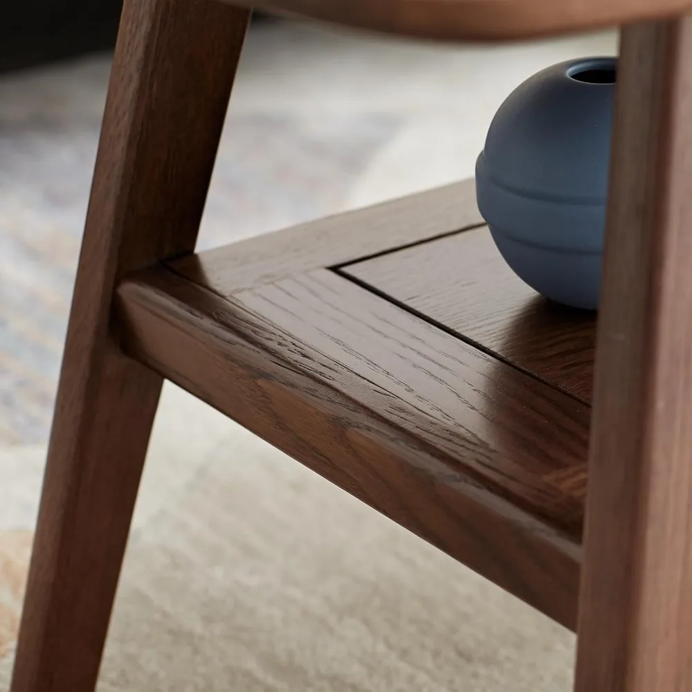 Mesa de centro de nogal de 31,5 pulgadas, mesa de té, mesas de centro pequeñas para espacios pequeños, mesa de centro de madera maciza de mediados de siglo con almacenamiento Sh