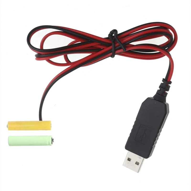 Top-USB 5V To 3V LR03 AAA Dummy Battery Eliminators Cable For Remote Control Radio LED Light