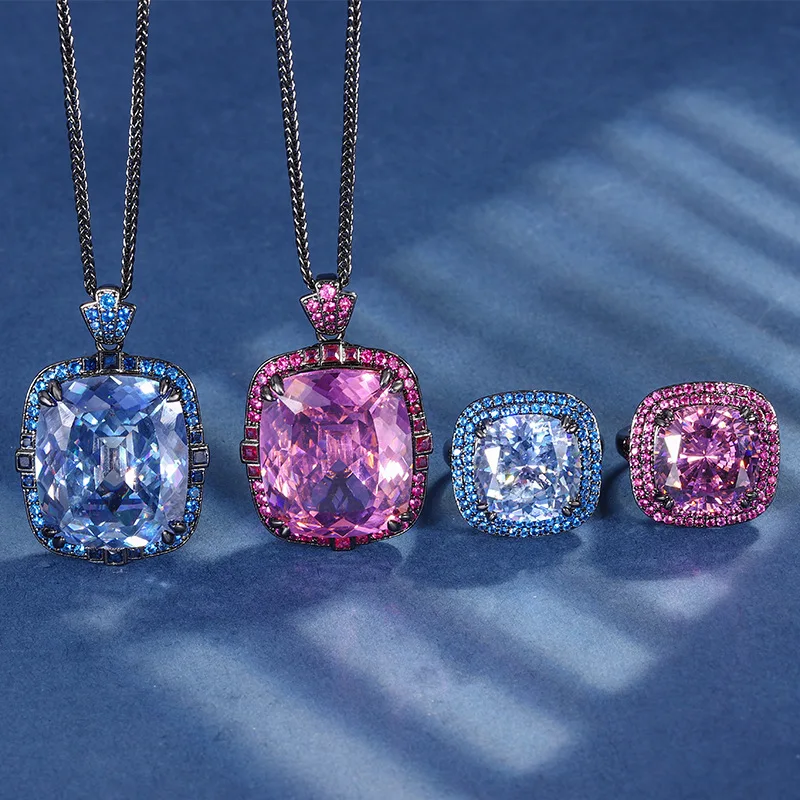 

New Gold-Plated Jewelry Set with Dried Rose Pendant 20*23