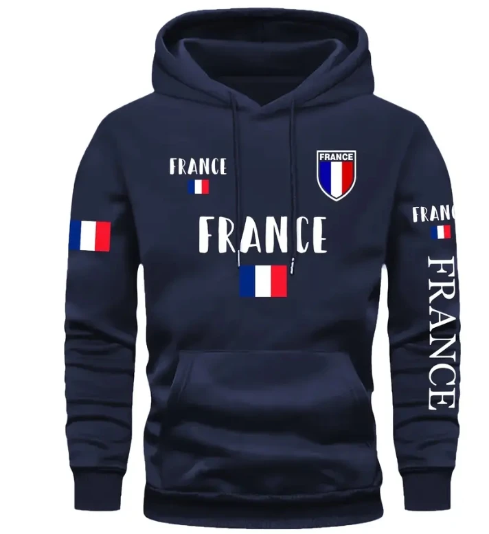 Sudaderas con capucha con estampado de Francia para hombre y mujer, ropa deportiva exterior de otoño e invierno, sudaderas con capucha informales de manga larga, Tops