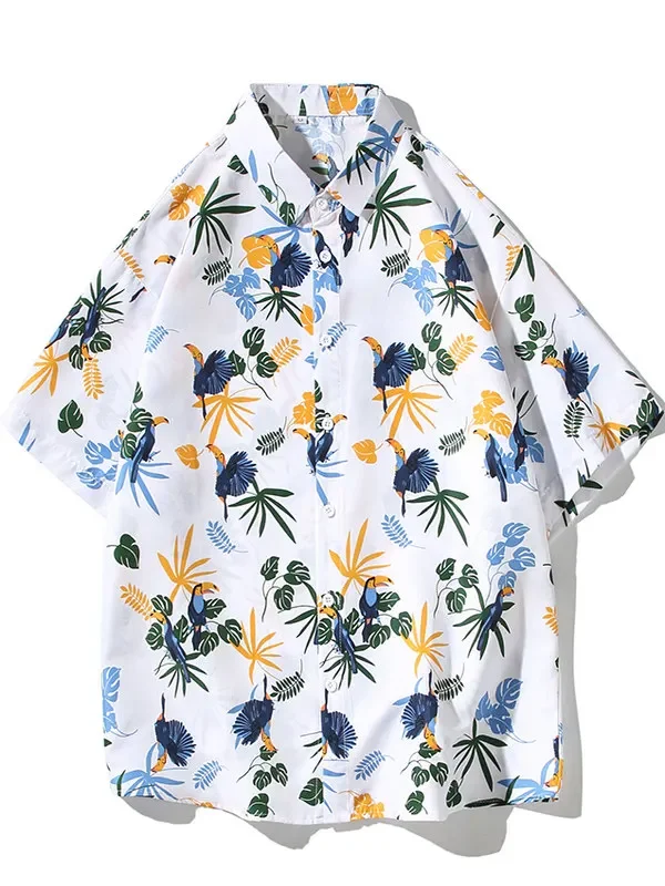 

Summer Hawaiian Floral 3D Print Men's Casual Shirt for Daily Commuting and Beachwear Short Sleeve, Aloha Quick-Drying Shirt