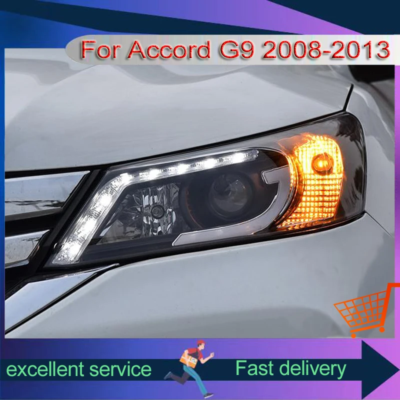 

LED Car Head Lamp For Honda Accord G9 2008-2013 Headlights Assembly Refit Upgrade DRL Lens Xenon Automotive Accessories