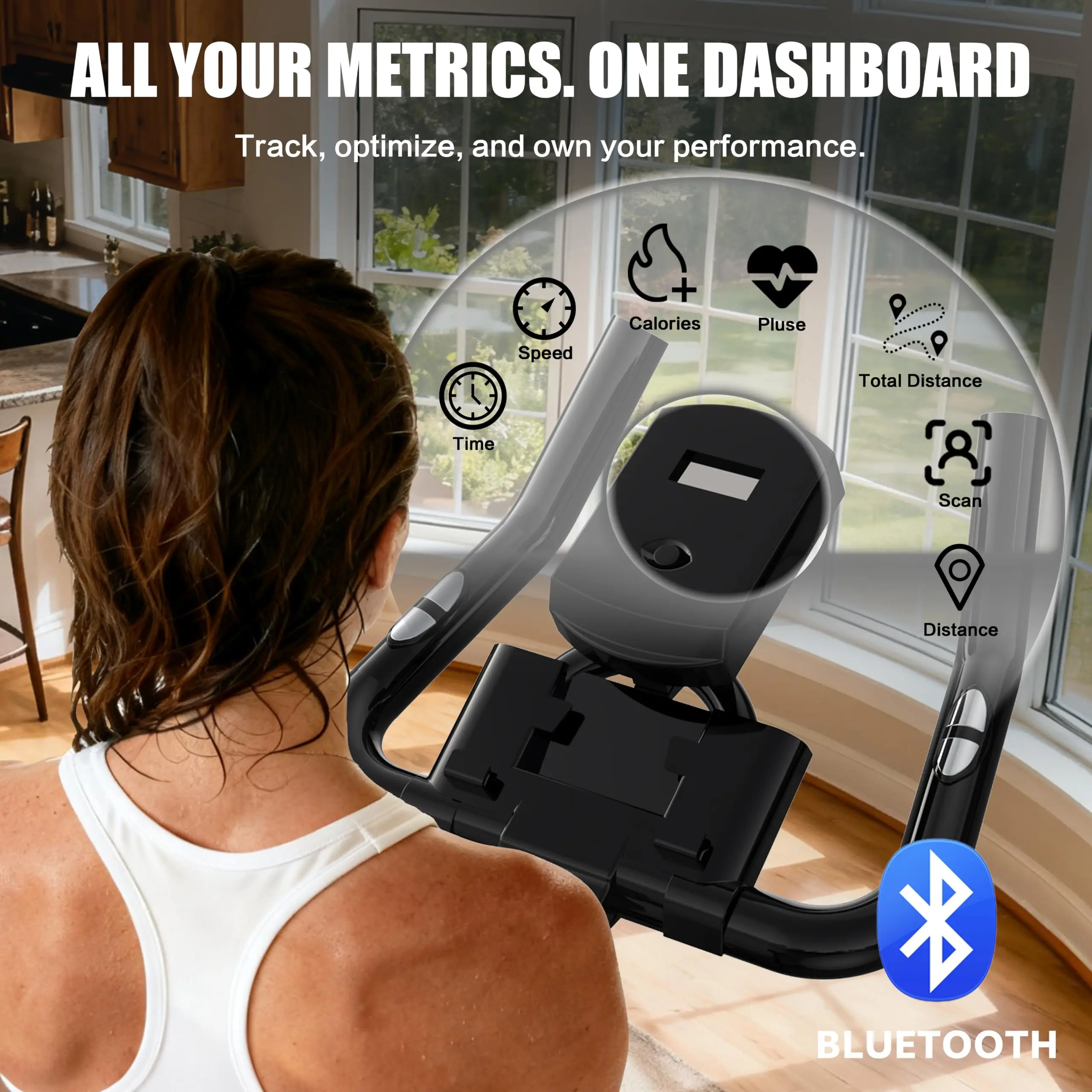Exercise Bike Indoor Stationary Bike with Bluetooth Cycling Bicycle for Home Gym 300 lbs Weight Capacity Adjustable