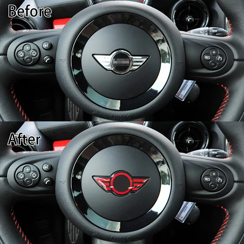 Steering Wheel Adhesive Sticker British Style Decoration For MINI COOPER R55 R56 R57 R58 F55 F54 F56 F57