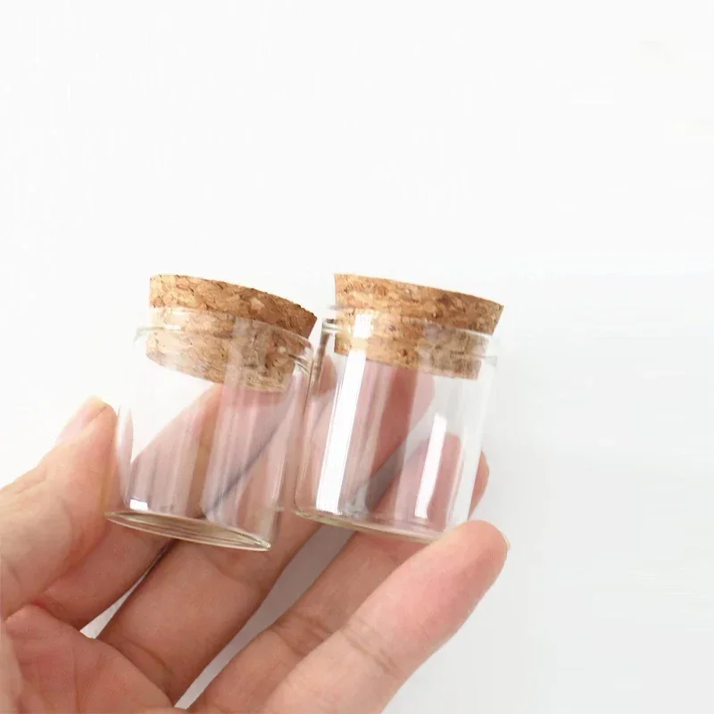 20 sztuk 10ml-100ml Mini korki szklane butelki przezroczyste proste usta szklane fiolki życzeń butelki DIY pojemnik na cukierki suszone kwiaty
