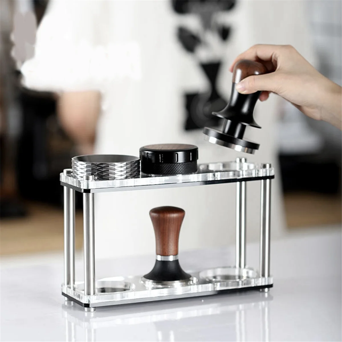 

B52C Стеллаж для хранения кофейной утвари 51/53/58 мм Стеллаж для хранения тампера Основание для хранения тампера для кофе (однослойный)