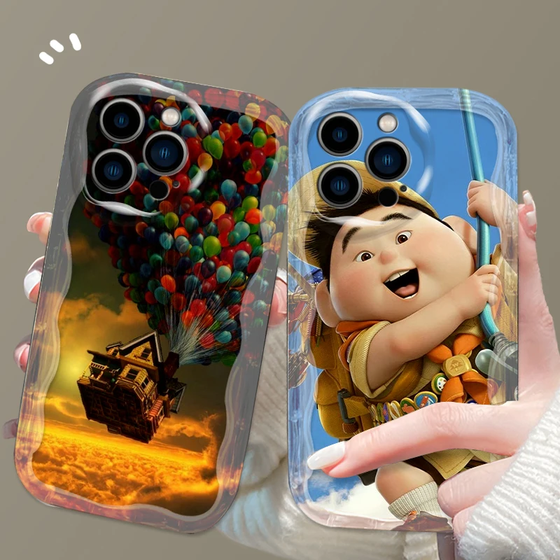 Up Cartoon Cute For Apple iPhone 15 14 13 12 11 XS XR X Pro Max Plus Wave Oil Cover Phone Case