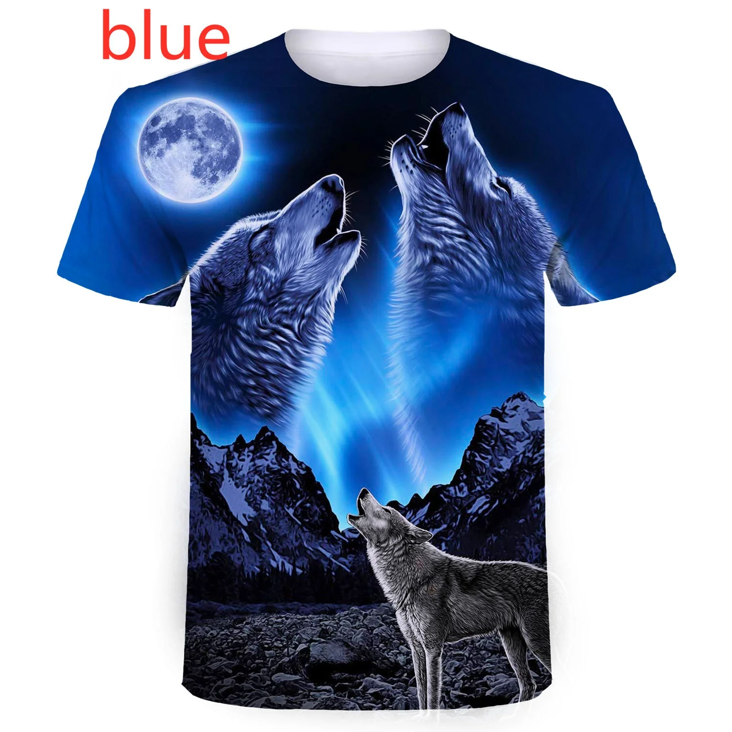 Men/Women Personality Cool Printing Graphic Tee Shirt Plus Size Short Sleeve Summer Fashion 3D Wolf Printed T Shirts